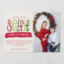 Tarjeta de felicitación para Navidades selfie