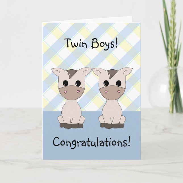 Tarjeta de felicitación para niños gemelos (Anverso)