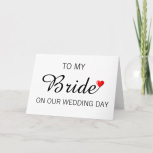 Tarjeta de felicitación para novia el día de la bo