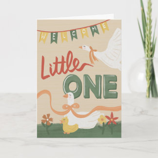 Tarjeta de felicitación para nueva cría de familia