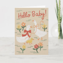 Tarjeta de felicitación para nueva cría de familia