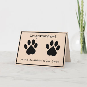 Tarjeta de felicitación para nueva mascota