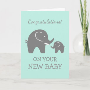 Tarjeta de felicitación para nuevo bebé niño o niñ