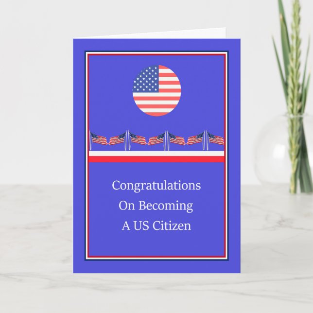 Tarjeta de felicitación para nuevo ciudadano estad (Anverso)