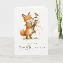 Tarjeta de felicitación para nuevos comienzos: nue
