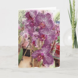 Tarjeta de felicitación para orquídeas de personal