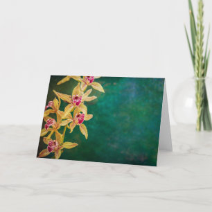 Tarjeta de felicitación para orquídeas, en blanco