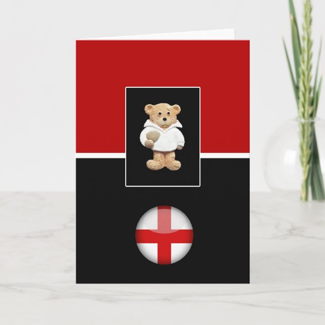 Tarjeta de felicitación para oso Rugby Teddy de In (Anverso)
