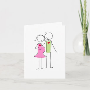 Tarjeta de felicitación para parejas, azul y verde