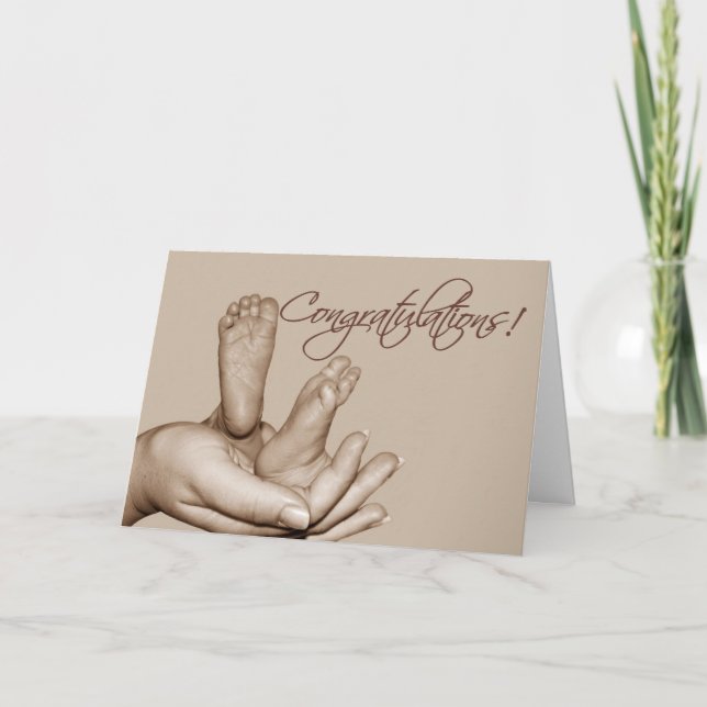 Tarjeta de felicitación para pies de bebé (Anverso)