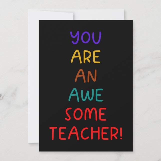 Tarjeta de Felicitación para Profesor con Letra Ne (Anverso)