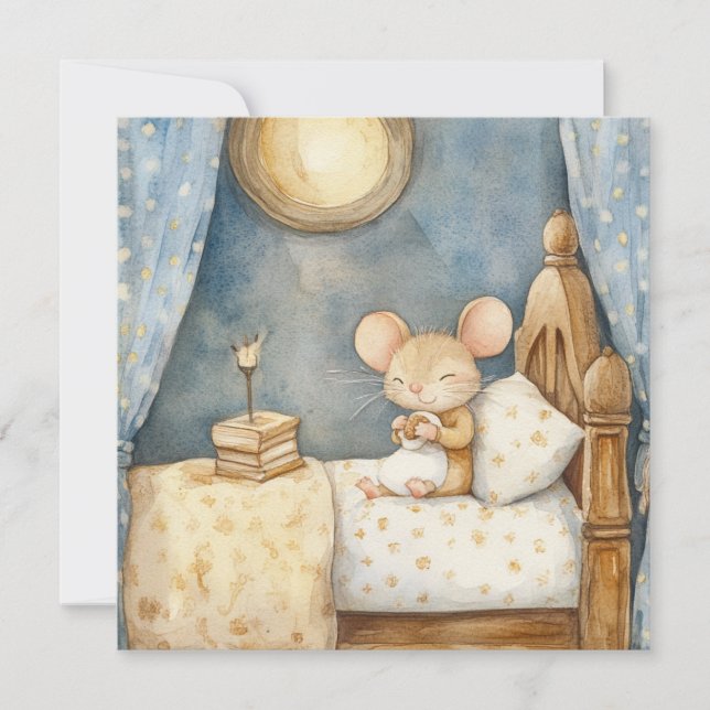 Tarjeta de felicitación para ratones de Bedtime (Anverso)