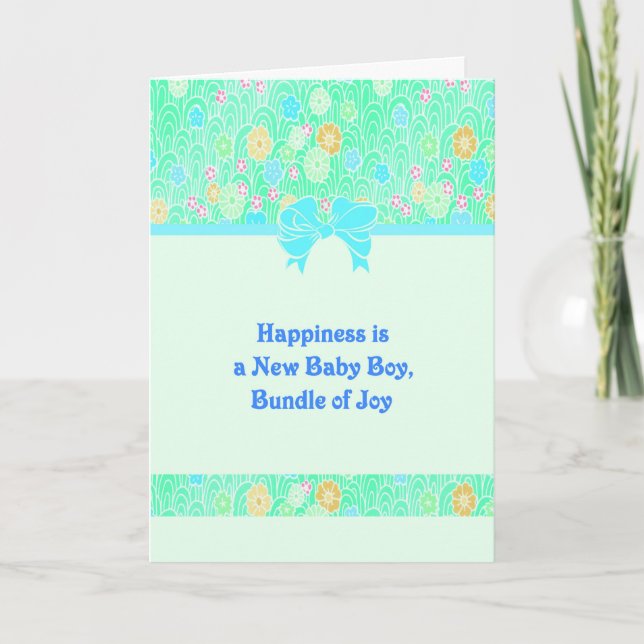 Tarjeta de felicitación para Recién nacido Boy (Anverso)