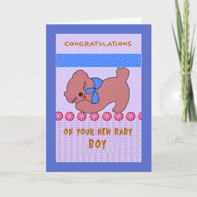 Tarjeta de felicitación para Recién nacido Boy (Anverso)