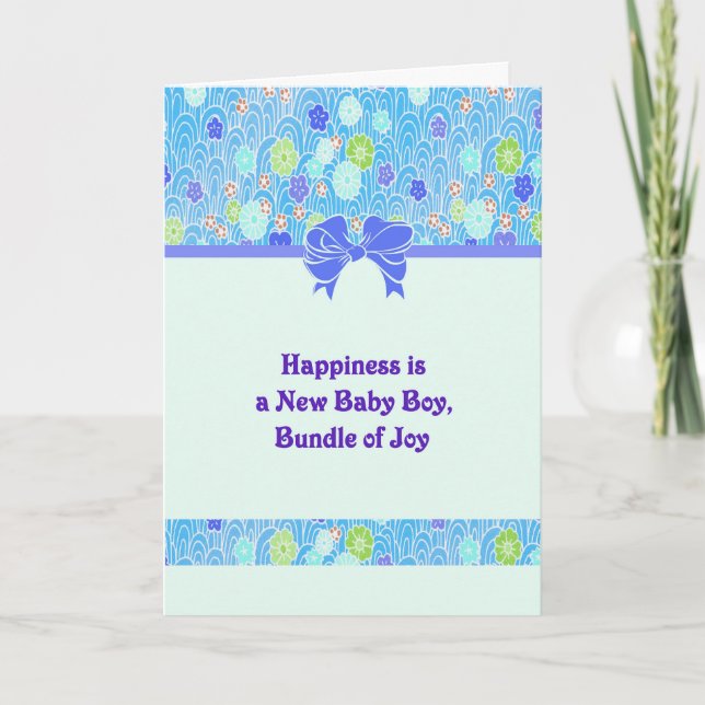 Tarjeta de felicitación para Recién nacido Boy (Anverso)