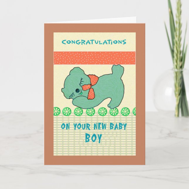 Tarjeta de felicitación para Recién nacido Boy (Anverso)