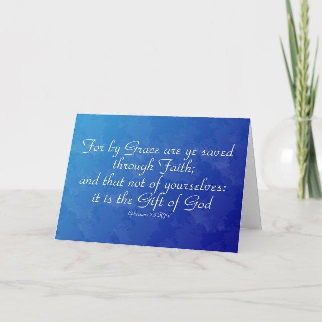 Tarjeta de felicitación para reclusos Ephesian 2:8 (Anverso)
