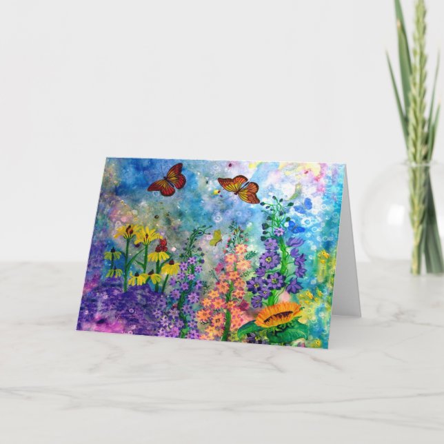 Tarjeta de felicitación para retrato de mariposa e (Anverso)