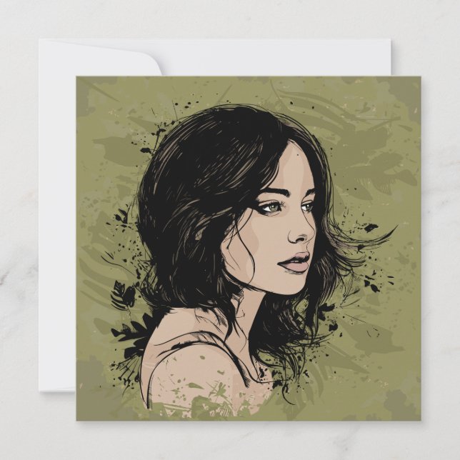 Tarjeta de felicitación para retrato femenino (Anverso)