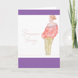 Tarjeta de felicitación para siempre joven