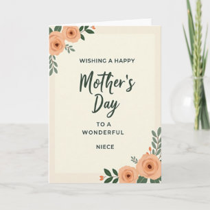 Tarjeta de felicitación para sobrina con rosas de