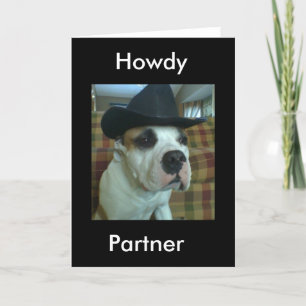 Tarjeta de felicitación para socios de Howdy