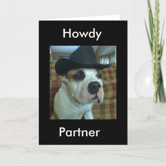 Tarjeta de felicitación para socios de Howdy