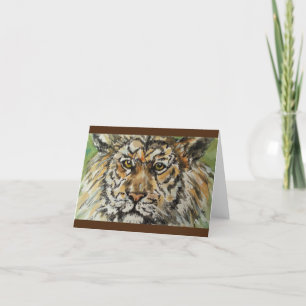 Tarjeta de felicitación para tigres plegados, pequ