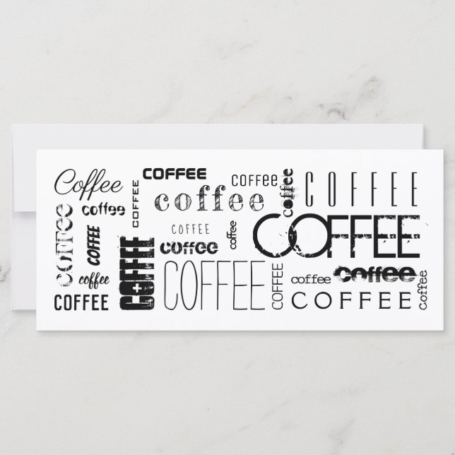Tarjeta de felicitación para tipografía de café (Anverso)