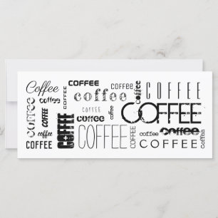 Tarjeta de felicitación para tipografía de café