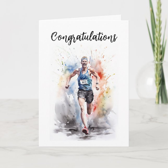 Tarjeta de felicitación para un corredor de marató (Anverso)