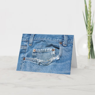 Tarjeta de felicitación para viejos jeans