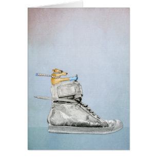 Tarjeta de felicitación para zapatos de perro