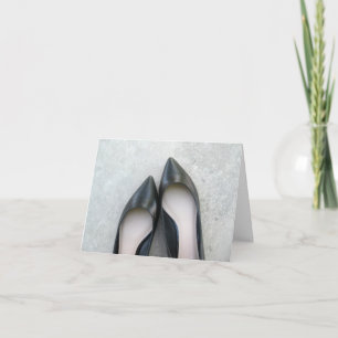 Tarjeta de felicitación para zapatos negros