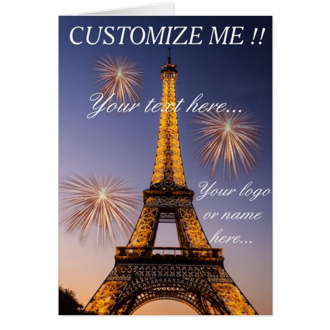 Tarjeta de felicitación París - Torre Eiffel #2 (Frente)