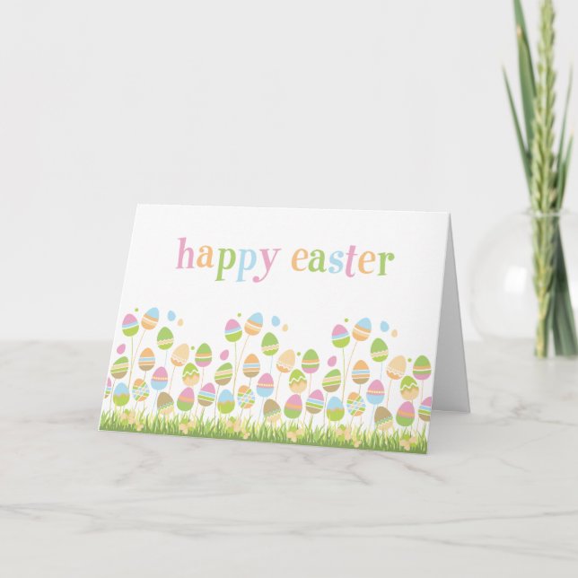 Tarjeta de felicitación Park Easter con huevos en  (Anverso)