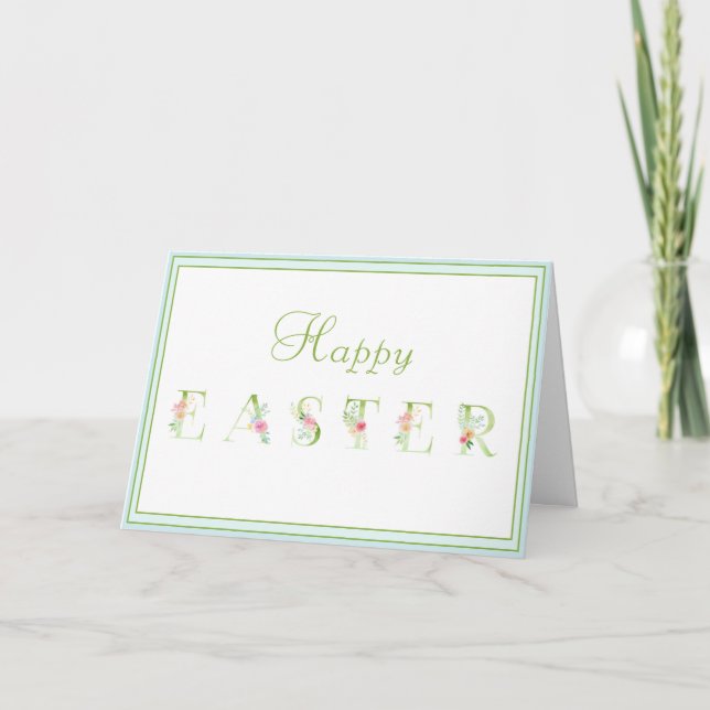Tarjeta de felicitación Pastel Floral Easter (Anverso)
