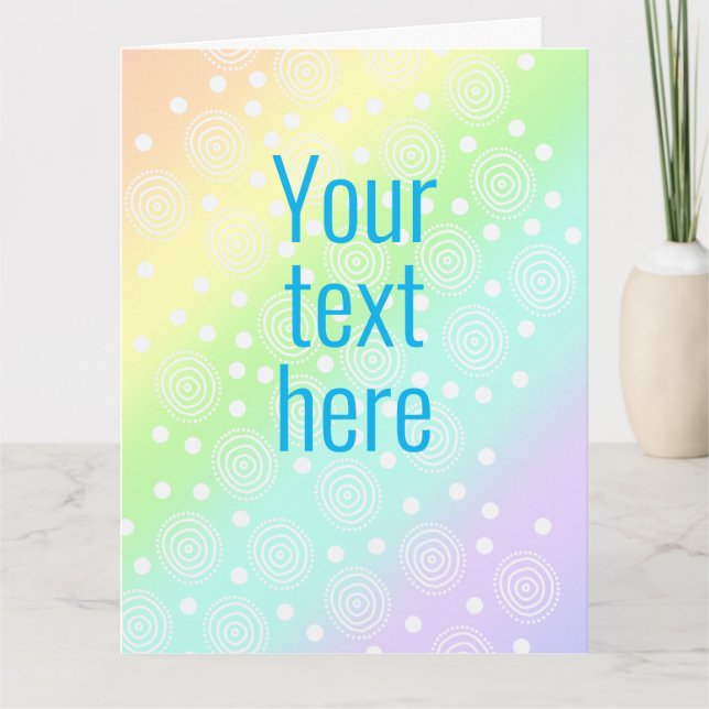 Tarjeta de felicitación Pastel Rainbow personaliza (Anverso)