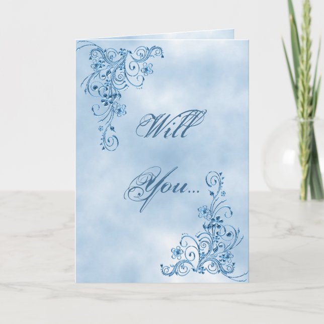 Tarjeta de felicitación Pastor: Elegancia azul cie (Anverso)