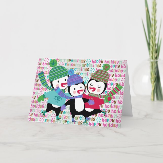 Tarjeta de felicitación patinadora del día de (Anverso)