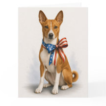 Tarjeta de Felicitación Patriótica de Basenji