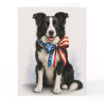 Tarjeta de Felicitación Patriótica de Border Colli