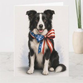 Tarjeta de Felicitación Patriótica de Border Colli