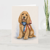 Tarjeta de Felicitación Patriótica de Cocker Spani