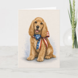 Tarjeta de Felicitación Patriótica de Cocker Spani