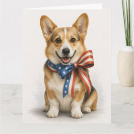 Tarjeta de Felicitación Patriótica de Corgi | Corg