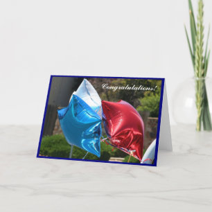 Tarjeta de felicitación patriótica de los globos