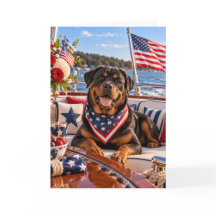 Tarjeta de Felicitación Patriótica de Rottweiler