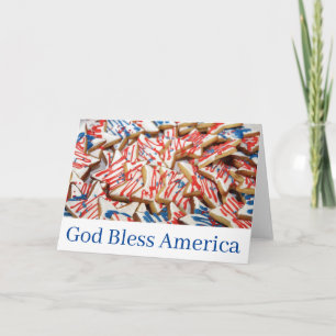 Tarjeta de felicitación patriótica Dios bendiga a 