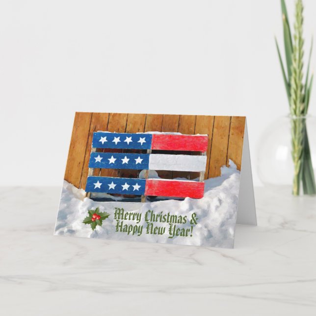 Tarjeta de felicitación patriótica navideña (Anverso)